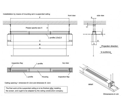 8585WW8055 Mounting Set for Suspended Ceilings 100 cm  MW the screenfactory